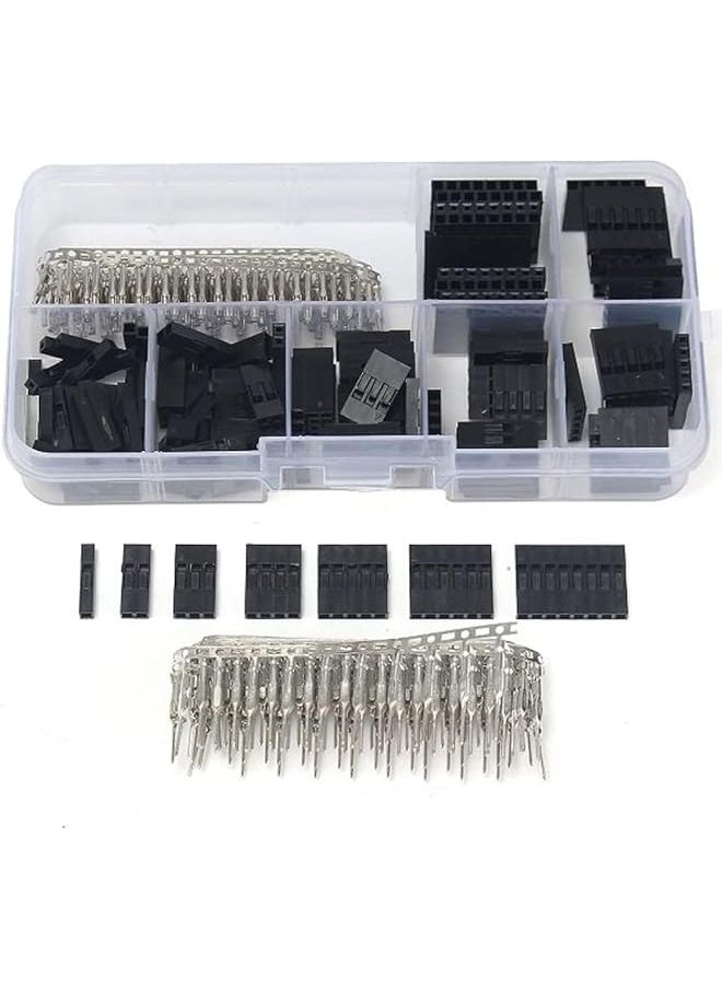 PROMASS promass 310PCS 2.54mm Male Female Dupont Wire Jumper and Female(1Pin 2Pin 3Pin 4Pin 5Pin 6Pin 8pin) Header Connector Housing Assortment Kit + Plastic Box  - Image 1