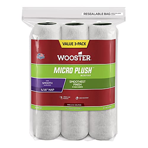 Wooster R335-9 Micro Plush Roller Cover with 5/16" Nap (3 Pack), 9 inches, White - Image 3