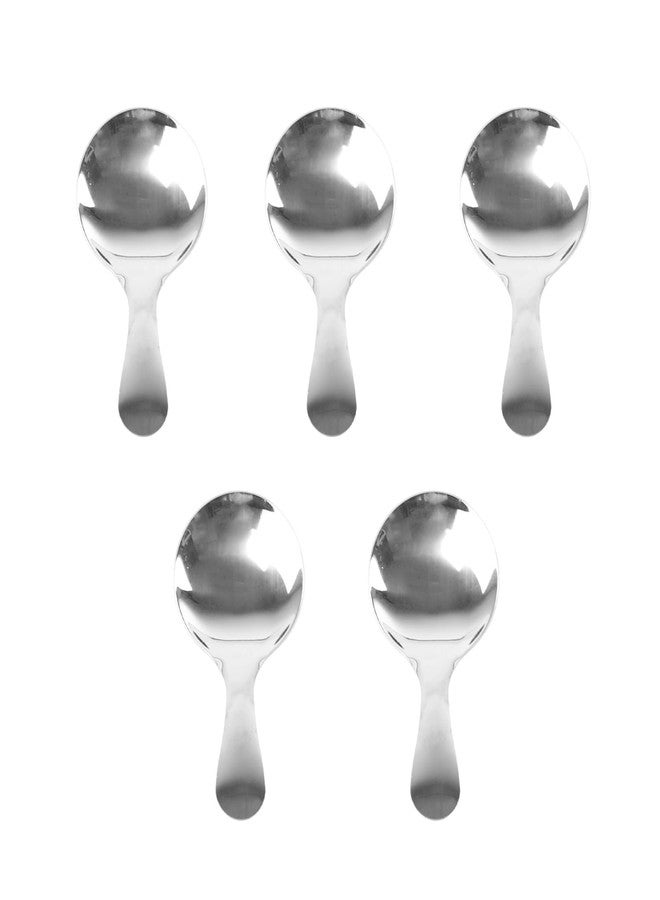 Ainiveiya 5-Pack Short Handle Stainless Steel Mini Spoons - Ideal for Coffee, Tea, Candy, and Condiment Canisters - Image 1