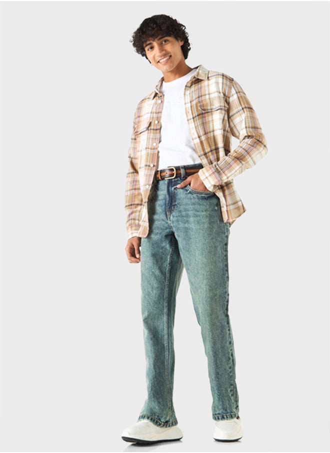 Lee Cooper - Regular Fit Checked Shirt With Collar And Long Sleeves - Image 1