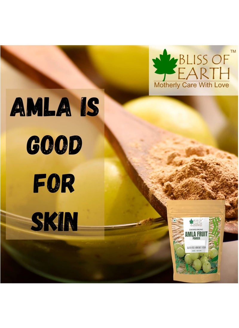 BLISS OF EARTH Pure Natural Amla Powder 100g Indian Gooseberry Great for Hair Conditioning Hair Coloring Mixture and as A Natural Vitamin C & Antioxidant  - Image 4