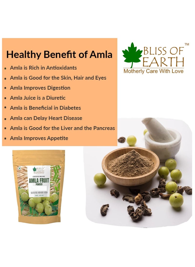 BLISS OF EARTH Pure Natural Amla Powder 100g Indian Gooseberry Great for Hair Conditioning Hair Coloring Mixture and as A Natural Vitamin C & Antioxidant  - Image 5