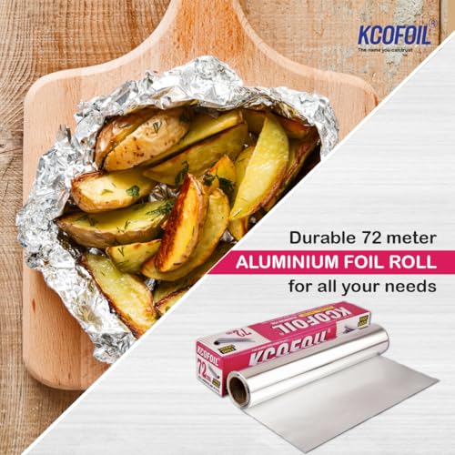 Kcofoil 72M Aluminium Silver Kitchen Foil Roll Paper Aluminium Foil - Image 4