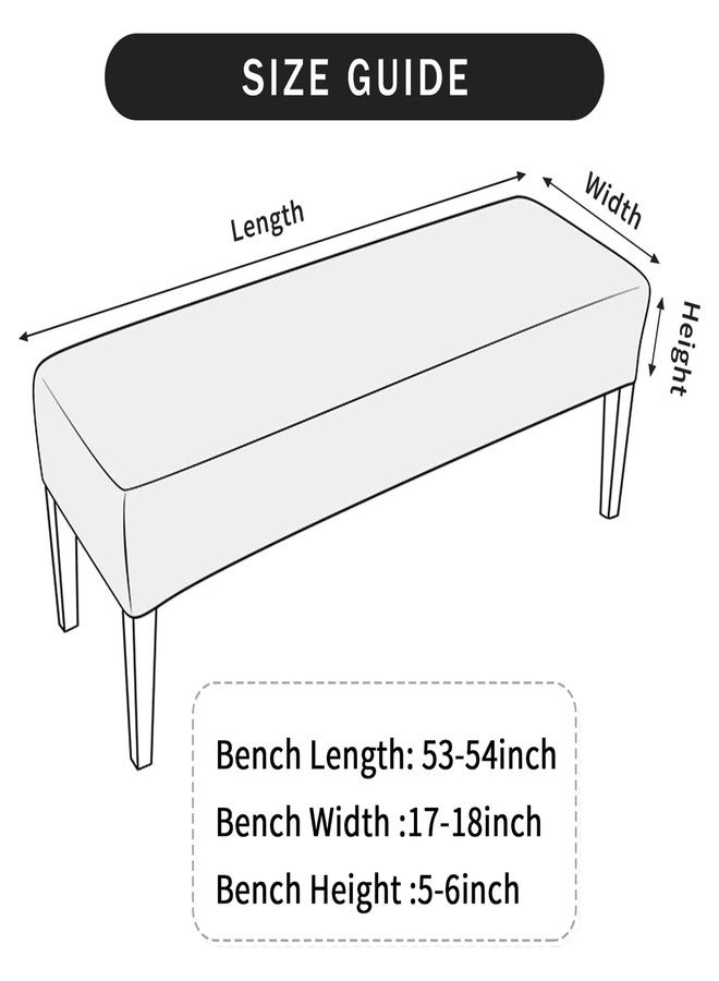 FORCHEER Dining Bench Cover Stretch Waterproof Black Dining Room Bench Table Seat Cover 54x18 Washable Non-Slip (Waterproof Jacquard Fabric-Black) - Image 2