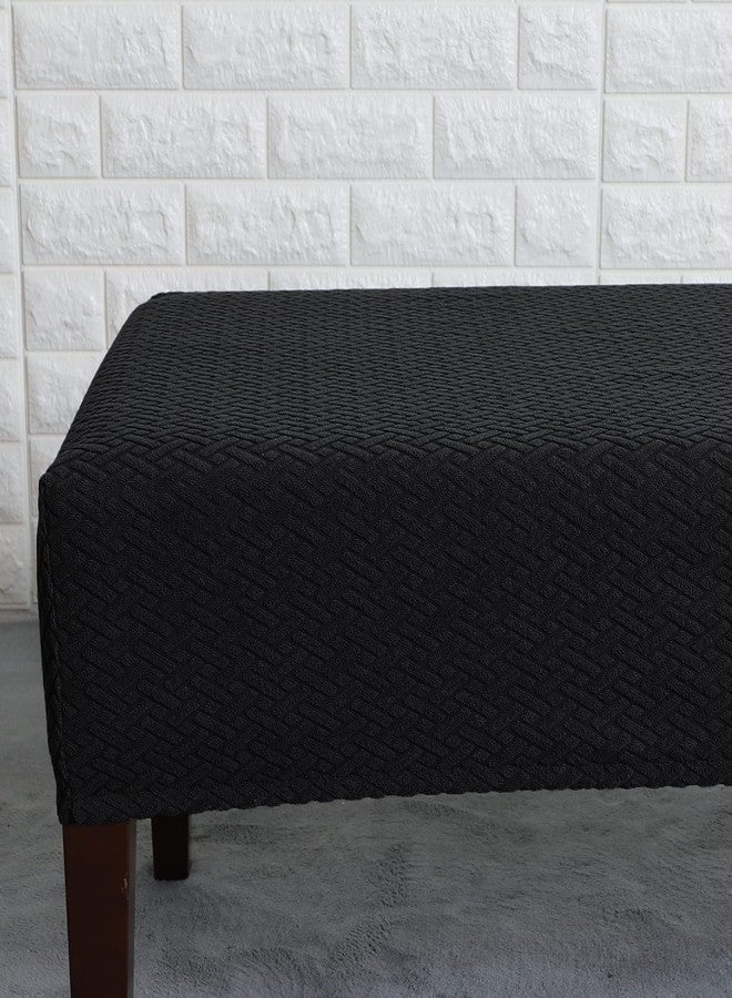 FORCHEER Dining Bench Cover Stretch Waterproof Black Dining Room Bench Table Seat Cover 54x18 Washable Non-Slip (Waterproof Jacquard Fabric-Black) - Image 5