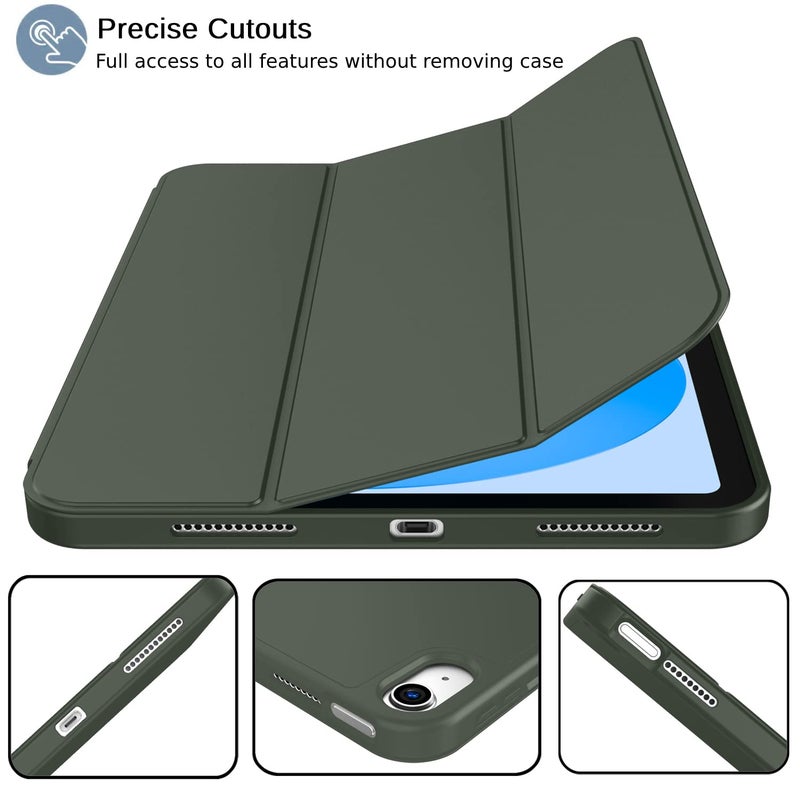 iMieet iPad (A16) Case 11th Gen/iPad 10th Generation Case [11-Inch 2025/10.9 Inch 2022] with Pencil Holder, Trifold Stand Smart Cover with Soft TPU Back,Auto Wake/Sleep(Dark Green) - Image 2