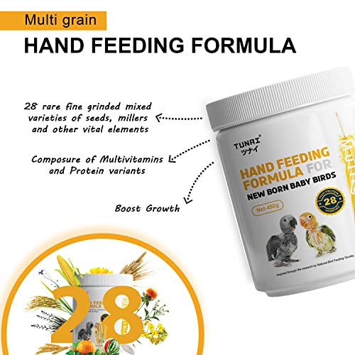 Tunai Hand Feeding Formula for All Baby Birds |450g| Essential for Love Birds, Conures, Parrots, & Cockatiel - Image 2