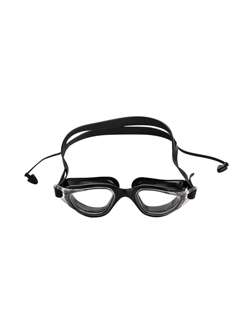 بلا نهاية نظارة سباحة أنيقة EL1002 مع حماية ضد الضباب والأشعة فوق البنفسجية |  المادة : سيليكون، بلاستيك | مع حزام قابل للتعديل وبراعم الأذن | حشية من السيليكون الناعم لمنع التسرب | مع الحالة الصعبة - Image 1
