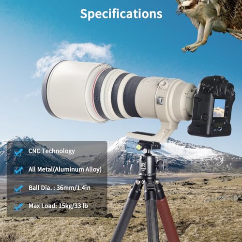 Innorel Tripod Ball Head Camera Tirpod Ball Head Mount 36MM Diameter Ball INNOREL B36N All Metal CNC Panorama Ballhead 14 Screw 38 Hole for DSLR Camera Camcorder Tripod Monopod Slider B36N - Image 3