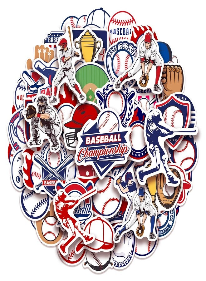 Cleverplay 100 Pack Baseball Stickers, Baseball Party Favors, Birthday Decorations - Image 1