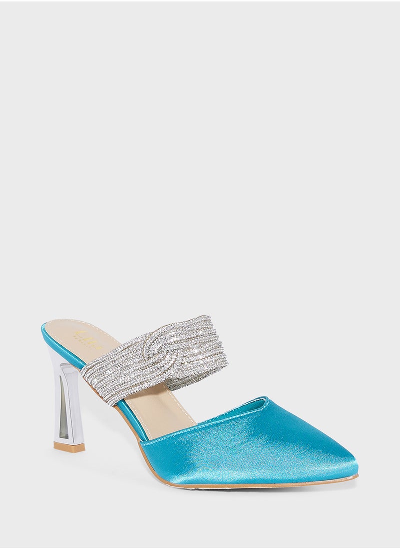 Ella Limited Edition Diamante Detail Mule Pump  - Image 2