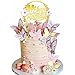 DRWATE 35PCS Butterfly Cake Topper Decorations with Artificial Flowers for Anniversary Butterfly Birthday Supplies Pink Gold - Image 3