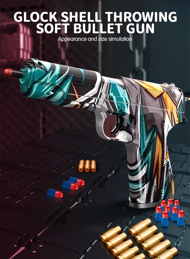 GROIC Soft Bullet Gun Toys 1911 Colt Foam Blasters Toy Pistol RoboCop Pattern, 30-PCs EVA Safety Foam Soft Bullet Darts, Shell Ejecting Shooting Games Educational Model Toys Gifts Guns Pistol - Image 5