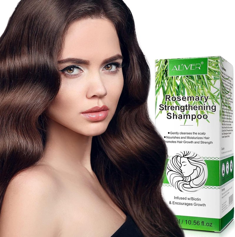 Rosemary Shampoo for Hair Growth,Rosemary Mint Strengthening Shampoo,Shampoo for Women Hair Loss And Thinning Hair With Biotin,Smooth Nourishes Shampoo for Men Women 10 Fl Oz - Image 2