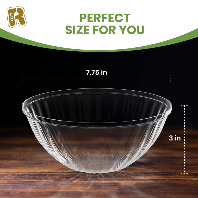 R-kay 6 Pack Plastic Serving Bowls - 48 Oz Clear Plastic bowls - Salad Bowls Large Serving - Premium Clear Disposable bowls Heavy Duty For Weddings Catering And Birthday parties - Image 5