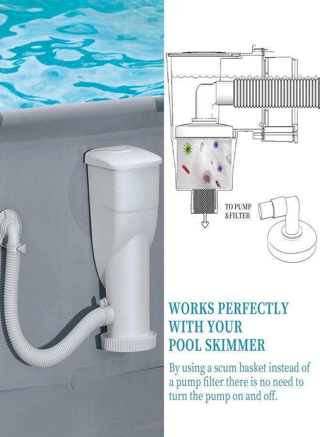 ADKUN SP11041 Pool Skimmer Vacuum Plate Replacement for Hayward Swimming Pool Skimmer SP1090 SP1091 & SP1092 - Skim Vac 1 1/4” and 1 1/2” Combo Hose Elbow Adapter(6 inch) - Image 3