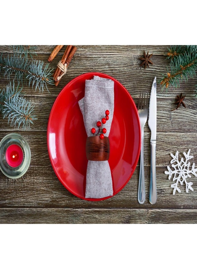 ILOT Wooden Napkin Rings Set of 12 Handmade Napking Holders for Dining Tableware, Thanksgiving, Party, Table Décor (Rounded) - Image 5