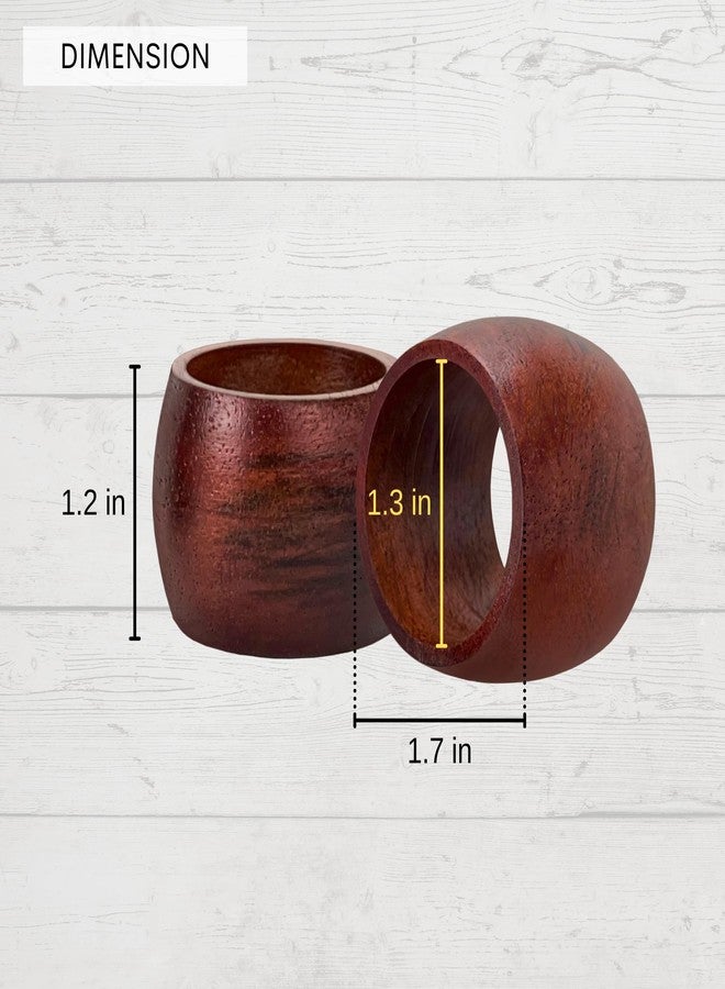 ILOT Wooden Napkin Rings Set of 12 Handmade Napking Holders for Dining Tableware, Thanksgiving, Party, Table Décor (Rounded) - Image 3