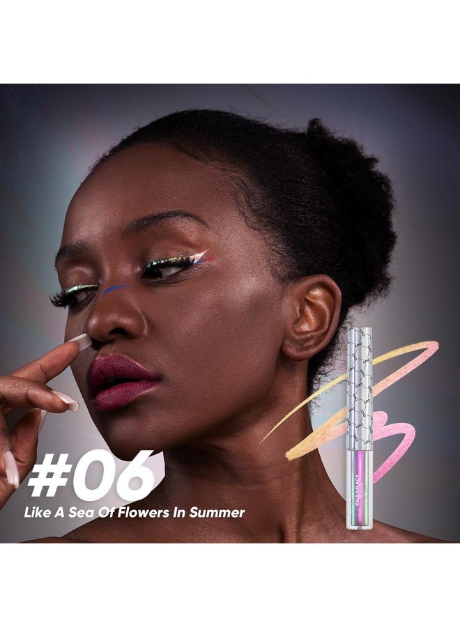 CHARMACY Multichrome Eyeliner Liquid Liner, Metallic Glitter Shimmer Eyeliner, Long Lasting High Pigmented with Waterproof & Smudge Proof Formula, Ultra-Fine Tip 301 - Image 5