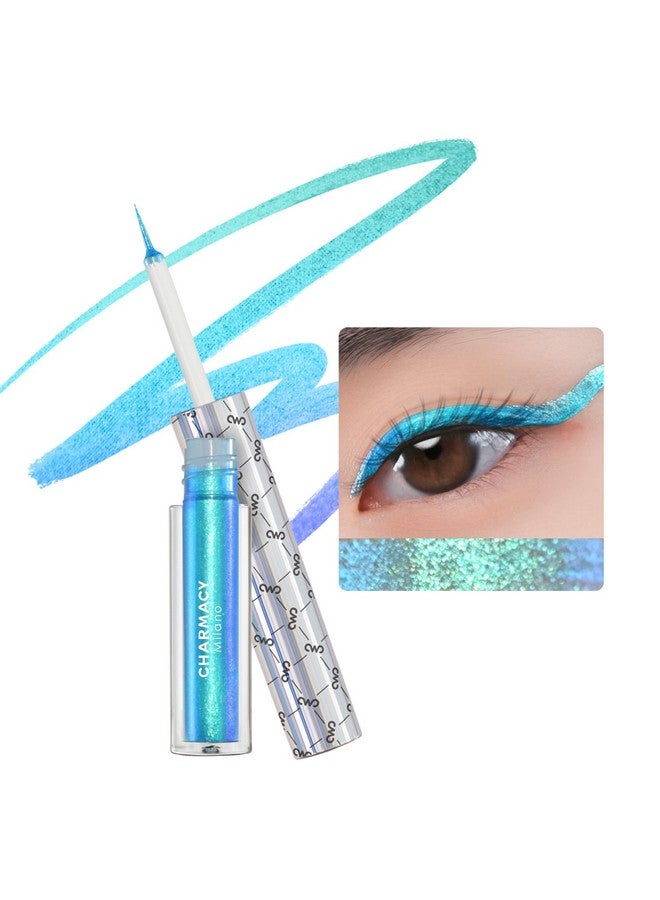 CHARMACY Multichrome Eyeliner Liquid Liner, Metallic Glitter Shimmer Eyeliner, Long Lasting High Pigmented with Waterproof & Smudge Proof Formula, Ultra-Fine Tip 301 - Image 1