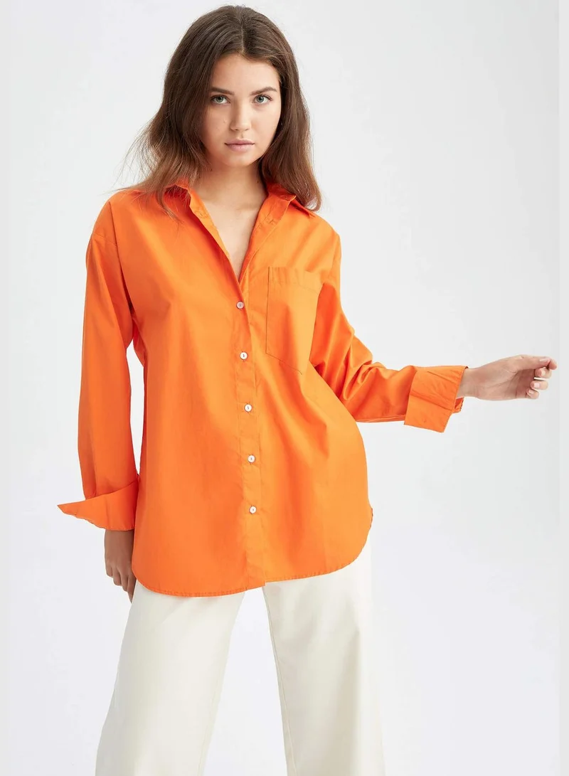 DeFacto Woman Oversize Fit Woven Long Sleeve Shirt