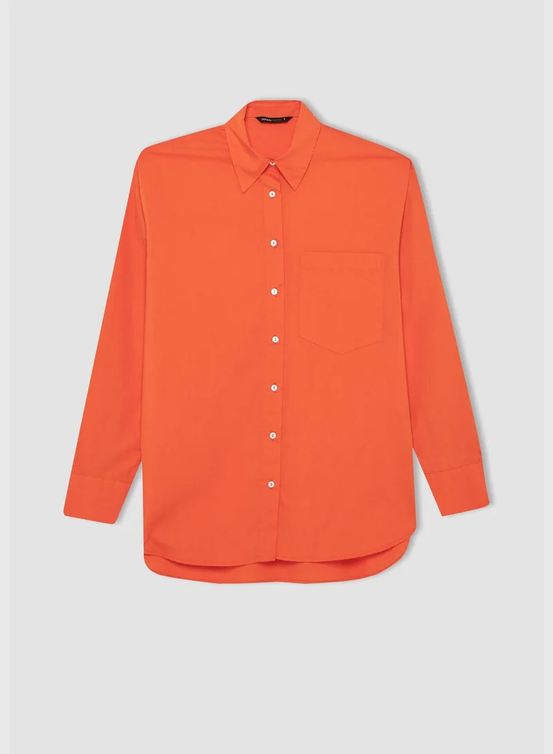 DeFacto Woman Oversize Fit Woven Long Sleeve Shirt