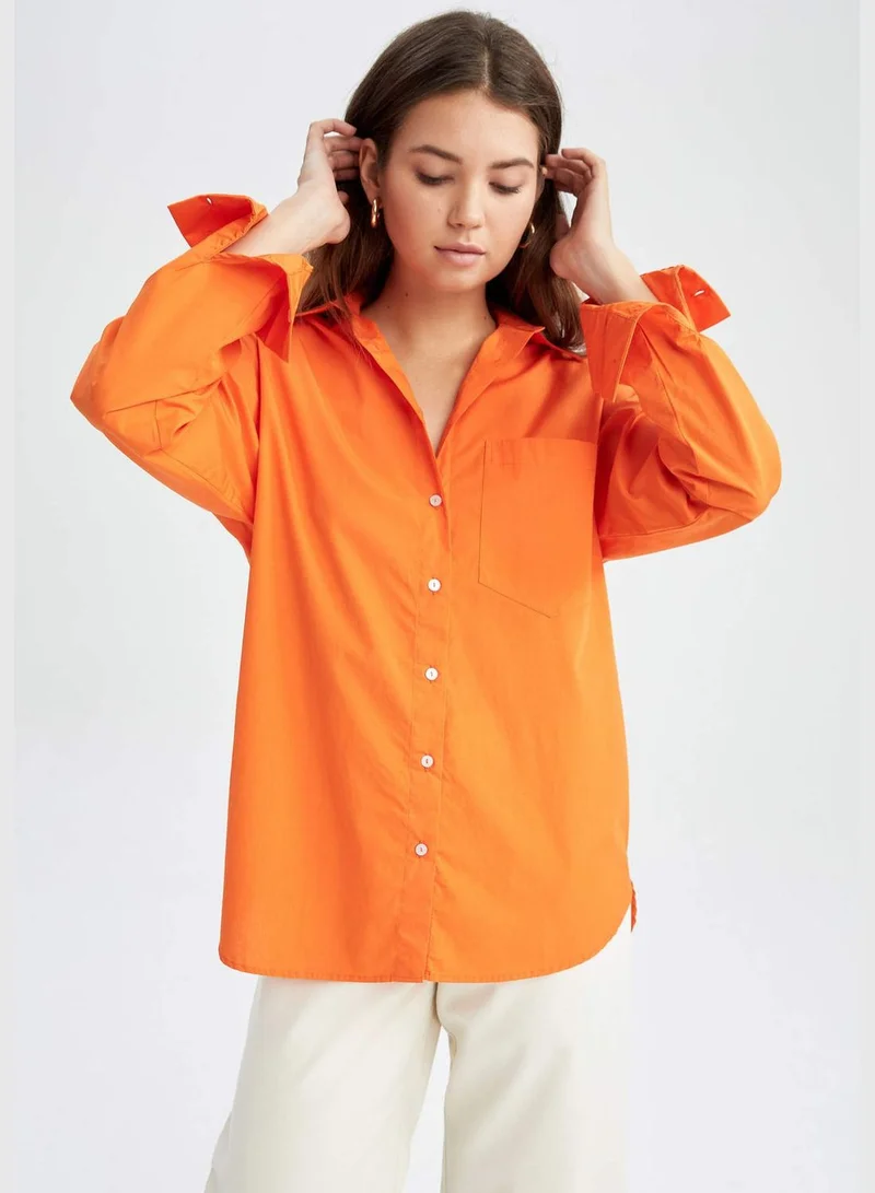 DeFacto Woman Oversize Fit Woven Long Sleeve Shirt