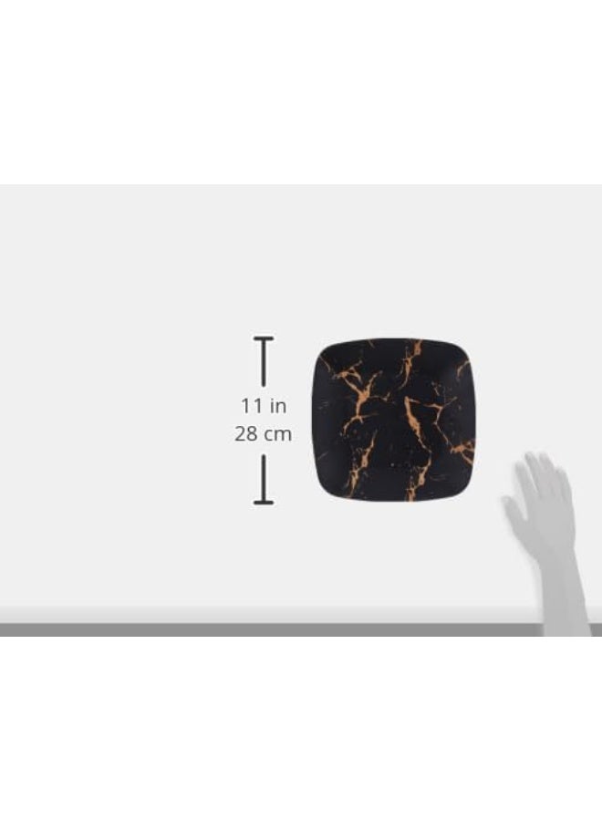 Servewell Servewell Melamine 10" Square Plate, Black With Gold Crack - Image 5