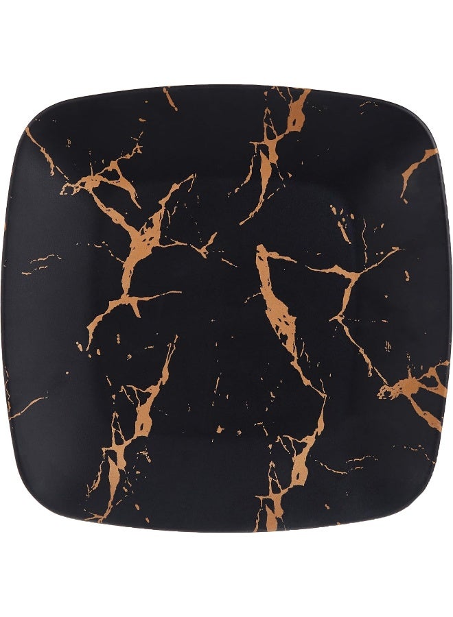 Servewell Servewell Melamine 10" Square Plate, Black With Gold Crack - Image 1