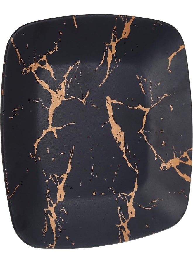 Servewell Servewell Melamine 10" Square Plate, Black With Gold Crack - Image 3