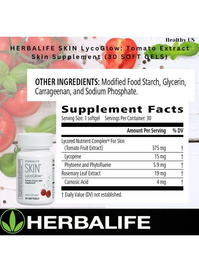 HERBALIFE - Skin Lycoglow Lycored Nutrient Complex For Skin (Tomato Fruit Extract) Supplement To Foster And Nourish Skin From The Inside Out 30 Softgels - Image 1