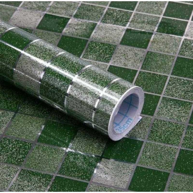 JB Export Waterproof Wall Stickers for Kitchen, Self Adhesive Wallpaper Stickers Kitchen,Bedroom, Living Room Furniture Waterproof and Oil Proof. (Mosaic Pattern Wallpaper Green (60 * 200) - Image 2
