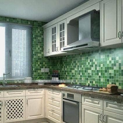 JB Export Waterproof Wall Stickers for Kitchen, Self Adhesive Wallpaper Stickers Kitchen,Bedroom, Living Room Furniture Waterproof and Oil Proof. (Mosaic Pattern Wallpaper Green (60 * 200) - Image 3