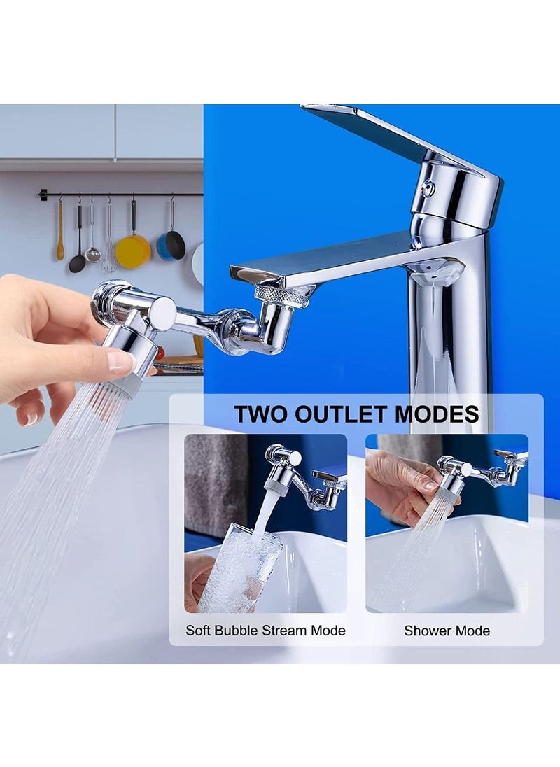 Excellence - 1080° Rotating Faucet Extender Aerator, Color You Universal Splash Filter Faucet, Big Angle Spray Aerator Faucet Extender, Dual Sprayer Bathroom Sink Faucet Aerator for Face Wash and Gargle - Image 1
