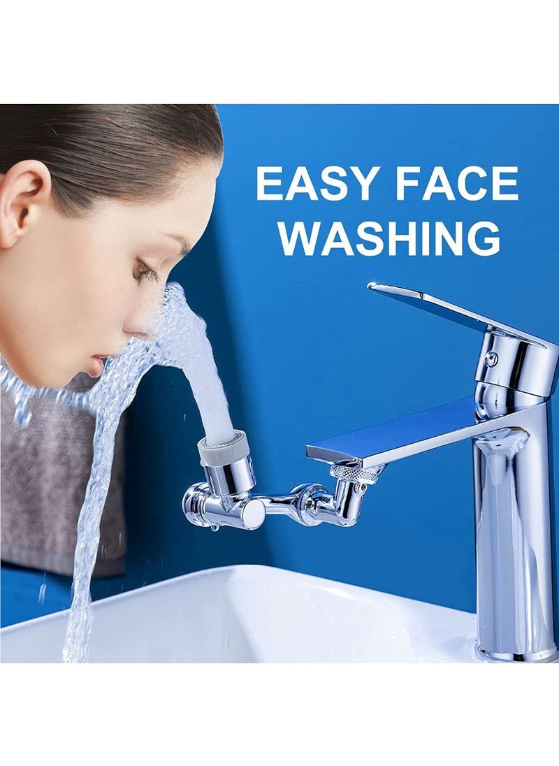 Excellence - 1080° Rotating Faucet Extender Aerator, Color You Universal Splash Filter Faucet, Big Angle Spray Aerator Faucet Extender, Dual Sprayer Bathroom Sink Faucet Aerator for Face Wash and Gargle - Image 1