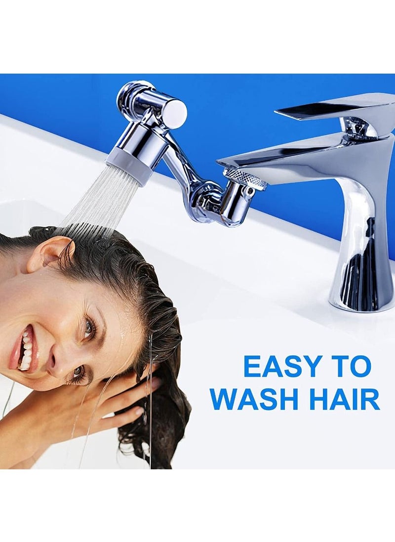 Excellence - 1080° Rotating Faucet Extender Aerator, Color You Universal Splash Filter Faucet, Big Angle Spray Aerator Faucet Extender, Dual Sprayer Bathroom Sink Faucet Aerator for Face Wash and Gargle - Image 1