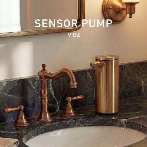simplehuman Liquid Sensor Pump 9 oz Automatic Soap Dispenser for Kitchen and Bathroom Touchless Motion Sensor Variable Dispense Rechargeable NoDrip Spout HighGrade Brass Stainless Steel - Image 3