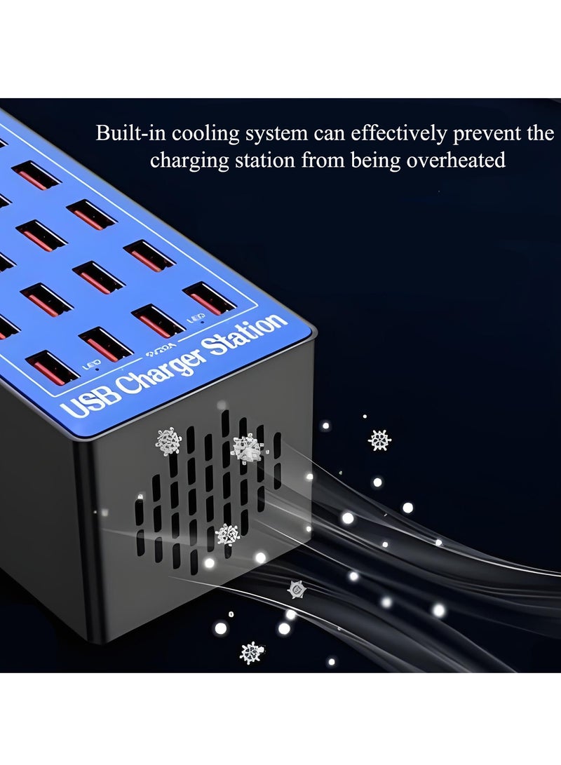 McDou USB Charger Station, 20-Port 100W/20A Multiple USB Charging Station, Multi-Port Charger, Charging Hub for Charging Smartphones, Tablets, and Other USB Devices. - Image 5