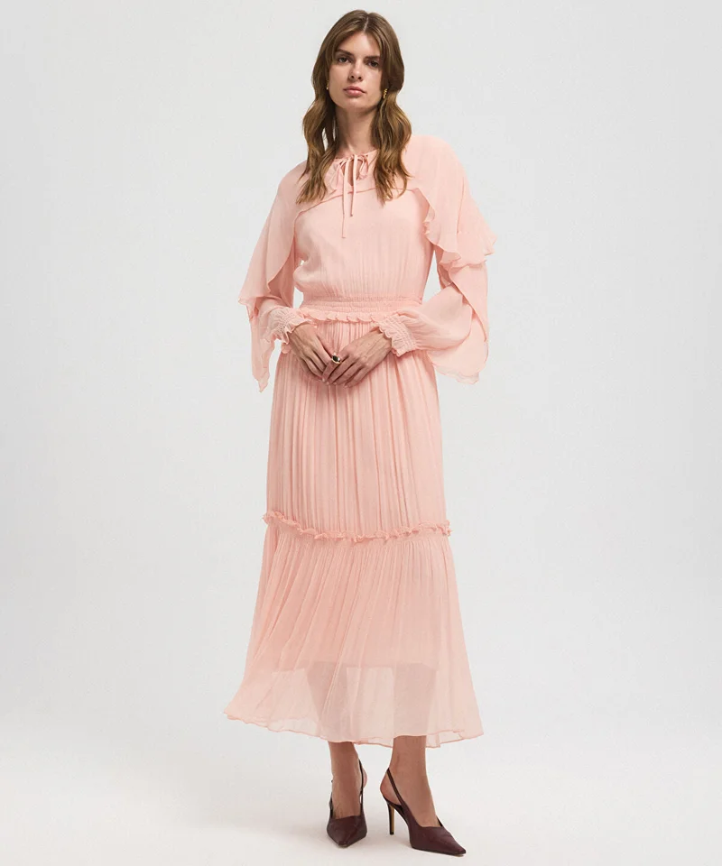 ابيكول Ruffled Viscose Dress