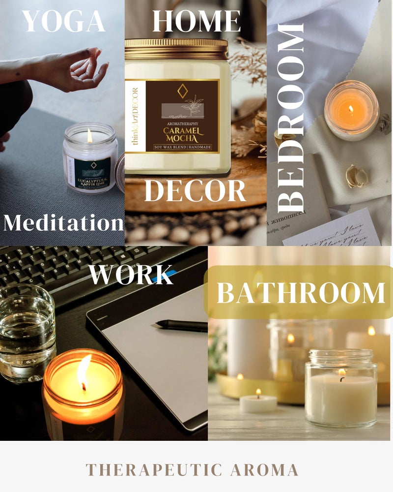 ThinkArtDecor Soy Wax Scented Candles for Home Decoration, Burn Time 35-40 Hrs, Luxury Fragrance Candles for Gifting, Aesthetic Glass Jar Aroma Therapy Candle (Indian Lemongrass) - Image 4