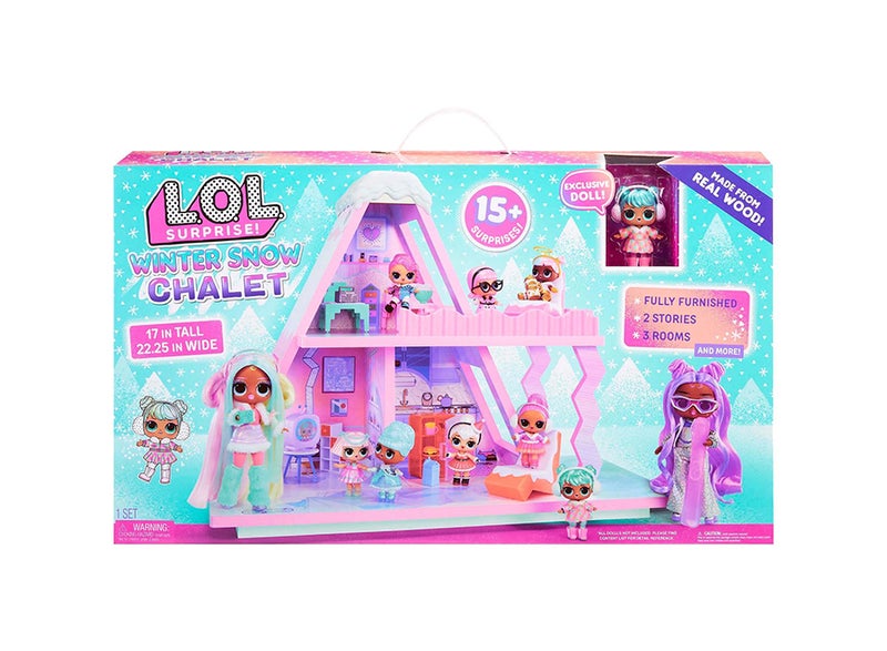 L.O.L. SURPRISE! Winter Snow Real Wood Chalet with Tot, + 15 Surprises, Comes with Exclusive Doll, for Children 4 Years and Up - Image 1