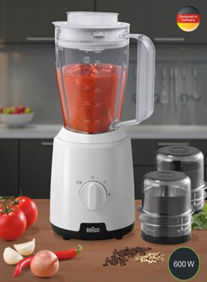 براون خلاط 3 في 1 مع مطحنتين سعة 1.5 لتر وقوة 600.0 وات JB1023-WH أبيض 1.5 L 600 W JB1023-WH أبيض - Image 2