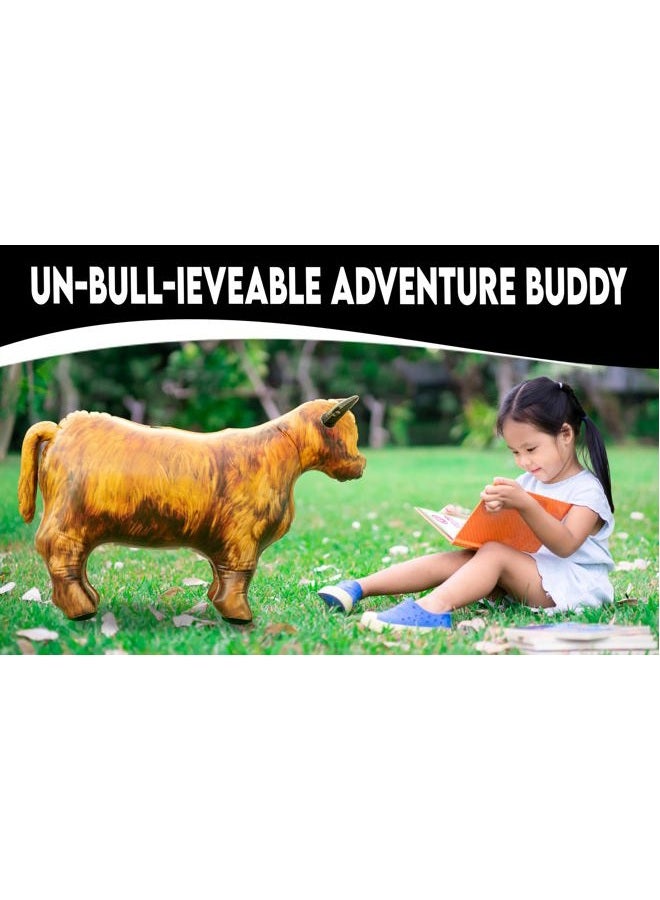 Cawowa Highland Inflatable Cow, Decorations for Birthday Party Supplies, Cow Wild West Farm Theme Gift Toy, Blow Up Bull UFO Cow Decor, Inflables Para Fiestas Buffalo Balloon, Bison Ox Fun Decoy - Image 4