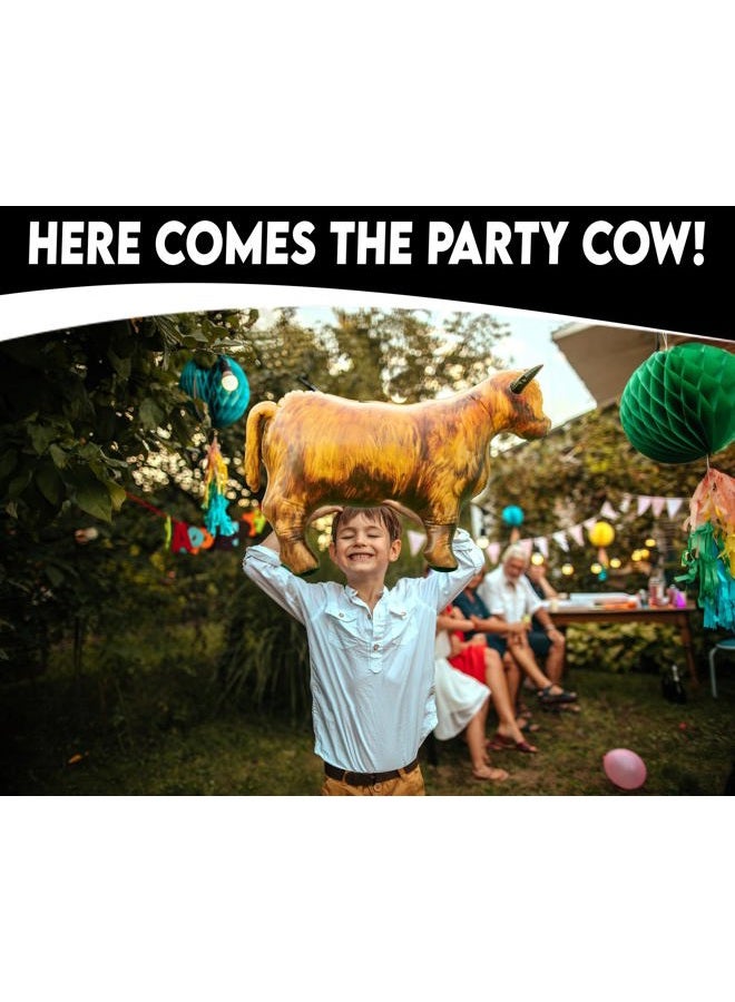 Cawowa Highland Inflatable Cow, Decorations for Birthday Party Supplies, Cow Wild West Farm Theme Gift Toy, Blow Up Bull UFO Cow Decor, Inflables Para Fiestas Buffalo Balloon, Bison Ox Fun Decoy - Image 2