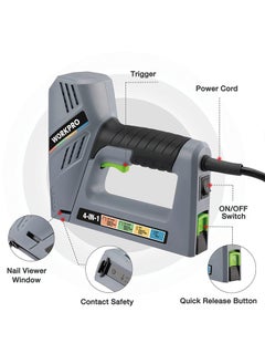 WORKPRO WORKPRO Electric Corded 4-in-1 Nail Gun, Professional Stapler for Wood Upholstery, Crafts, Framing, Decoration, DIY, Including 3000PCS of Staples and Nails  - Image 3