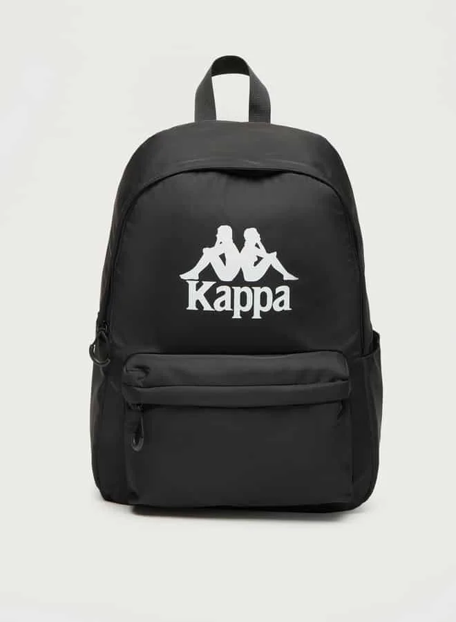 كابا Kappa Logo Print Backpack with Adjustable Straps and Zip Closure