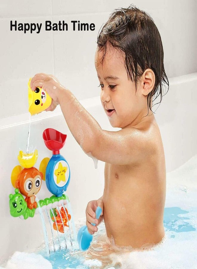 G-WACK Bath Toys for Toddlers Age 1 2 3 Year Old Girl Boy, Preschool New Born Baby Bathtub Water Toys, Durable Interactive Multicolored Infant Toy, Lovely Monkey Caterpillar, 2 Strong Suction Cups - Image 4