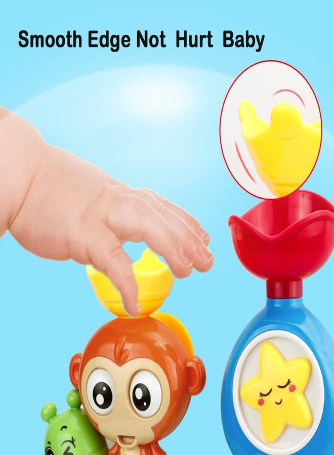 G-WACK Bath Toys for Toddlers Age 1 2 3 Year Old Girl Boy, Preschool New Born Baby Bathtub Water Toys, Durable Interactive Multicolored Infant Toy, Lovely Monkey Caterpillar, 2 Strong Suction Cups - Image 5