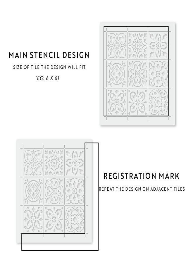 Stencil Revolution Mediterranean Mosaic Tile Stencil - Reusable Stencils for Painting - Create DIY Mediterranean Mosaic Tile Crafts and Decor - Image 4