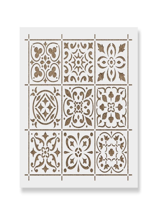 Stencil Revolution Mediterranean Mosaic Tile Stencil - Reusable Stencils for Painting - Create DIY Mediterranean Mosaic Tile Crafts and Decor - Image 1